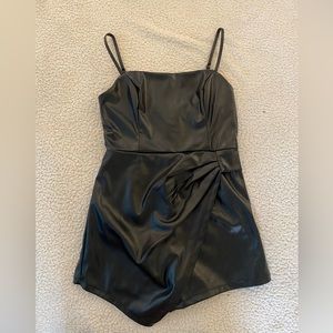 Faux leather skirt romper